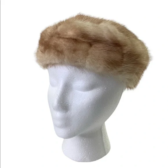 Vintage | Accessories | Vintage Fur Pill Box Hat Cream Tan  display picture 1